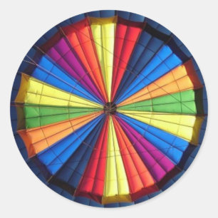 Redonda Pegatina dentro del globo de aire caliente