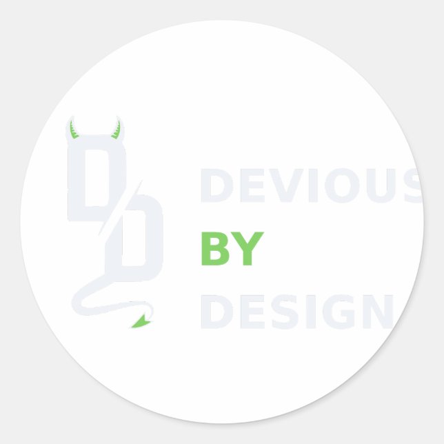 Redonda Pegatina Devious by Design (Anverso)