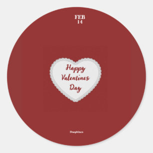 Redonda pegatina día de San Valentín - sophiaco