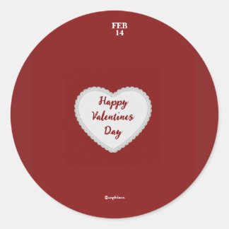 Redonda pegatina día de San Valentín - sophiaco