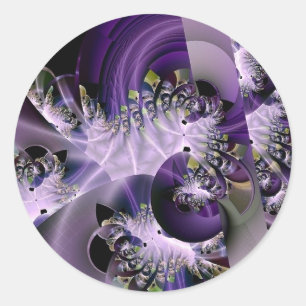 Redonda Pegatina digital hermoso del arte de Fractil