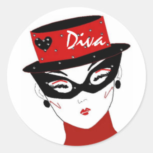 Redonda pegatina "Diva I"