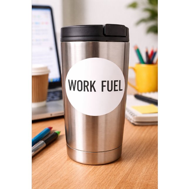 Redonda Pegatina divertida de combustible de trabajo  (Subido por el creador)