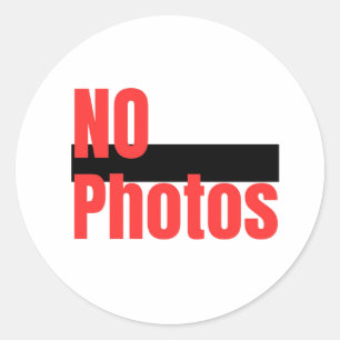 Redonda Pegatina Divertida Sin Fotografía - Señal de No Im