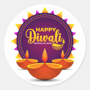 Redonda Pegatina Diwali