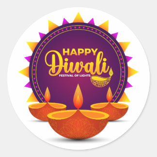 Redonda Pegatina Diwali