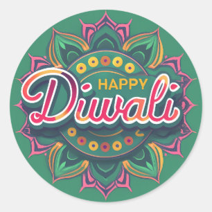 Redonda Pegatina Diwali