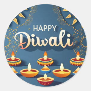 Redonda Pegatina Diwali para juego de regalos