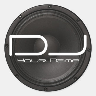 Redonda PEGATINA DJ con diseño de Bass