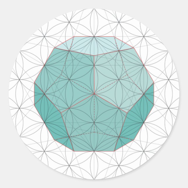 Redonda Pegatina Dodecahedron (Anverso)