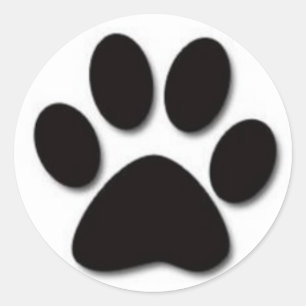 Redonda Pegatina Dog Paw
