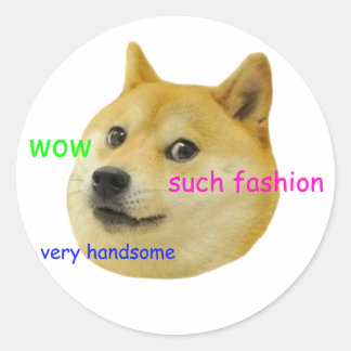 Redonda Pegatina Doge Meme Reddit