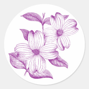 Redonda Pegatina Dogwood