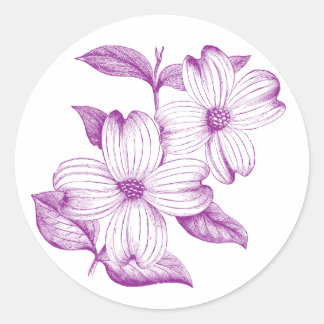 Redonda Pegatina Dogwood