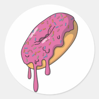 Redonda Pegatina Donut Drin