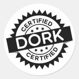 Redonda Pegatina Dork certificado