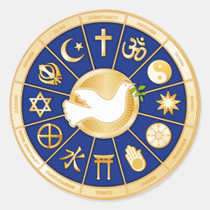 Redonda Pegatina Dove of Peace