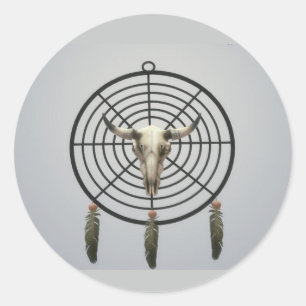 Redonda pegatina dreamcatcher por James Michael Miller