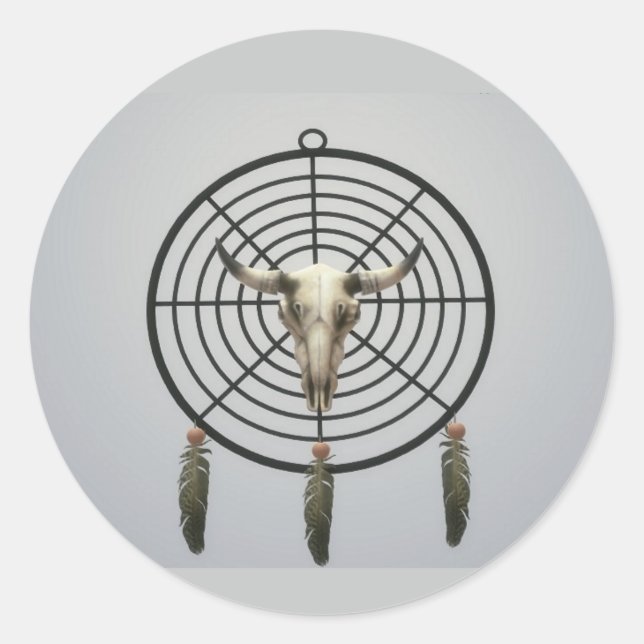 Redonda pegatina dreamcatcher por James Michael Miller (Anverso)