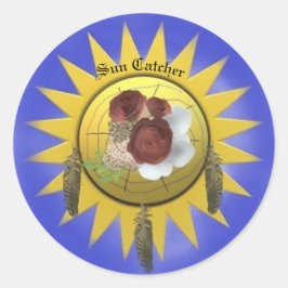 Redonda pegatina dreamcatcher por James Michael Miller