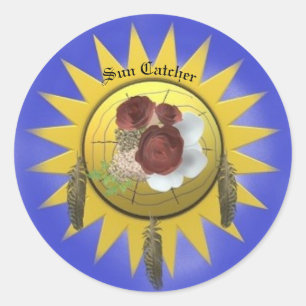 Redonda pegatina dreamcatcher por James Michael Miller