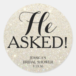 Redonda Pegatina | Ducha Bridal Iluminada - ¡Preguntó! WG