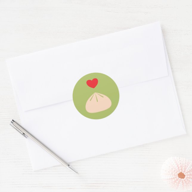 Redonda Pegatina Dumpling Love Matcha (Sobre)