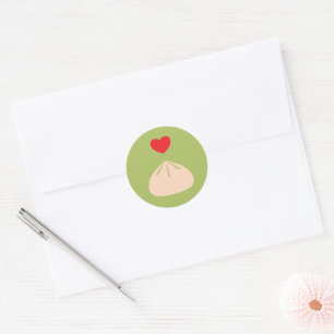 Redonda Pegatina Dumpling Love Matcha