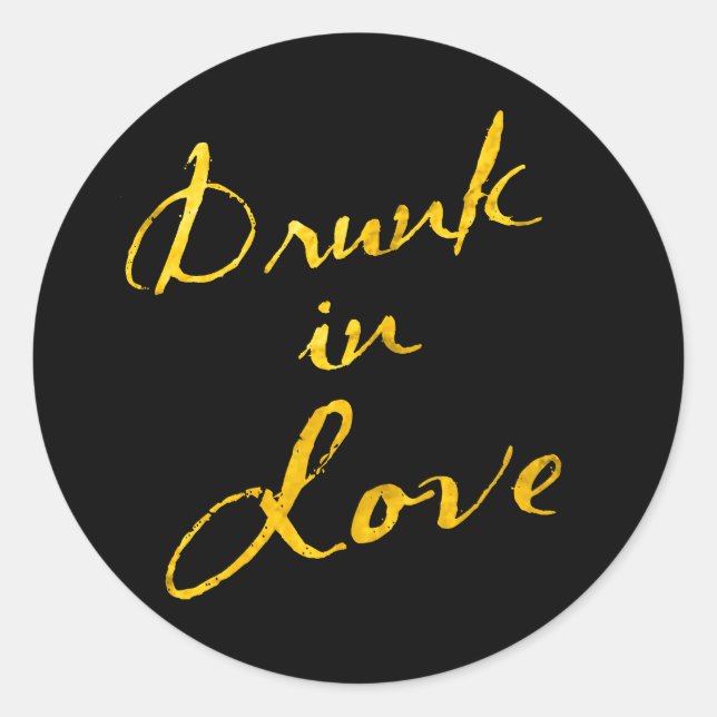 Redonda Pegatina ebrio en amor (Anverso)