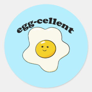 Redonda Pegatina Eggy con huevos celosos