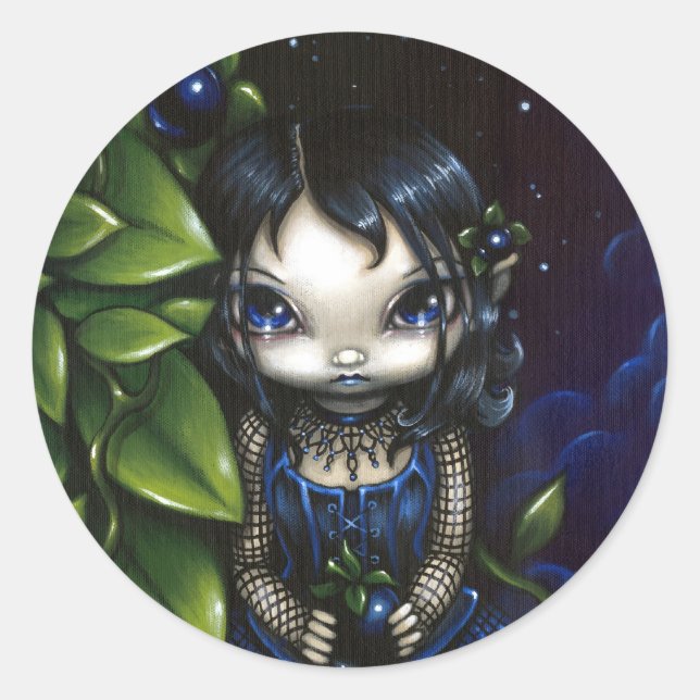 Redonda pegatina "El regalo de Belladonna" (Anverso)