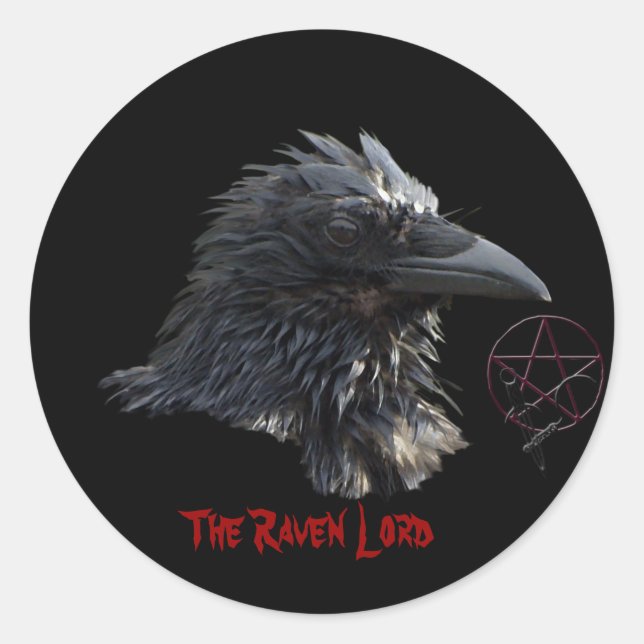 Redonda pegatina "El Señor Raven" (Anverso)