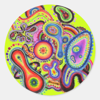 Redonda pegatina "Electric Amoeba"