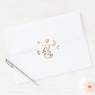 Redonda Pegatina elefante para bebés