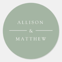 pegatina elegante de verano verde boda