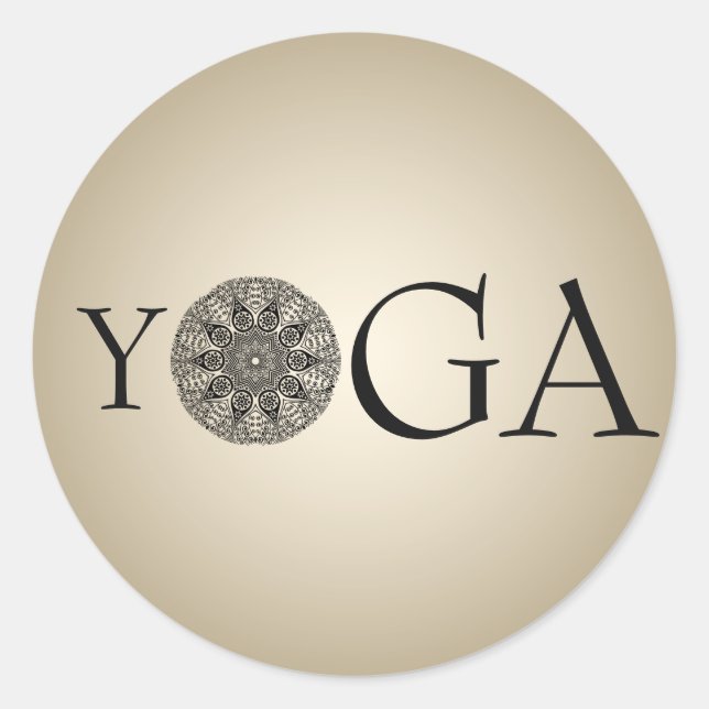 Redonda Pegatina elegante de YOGA (Anverso)