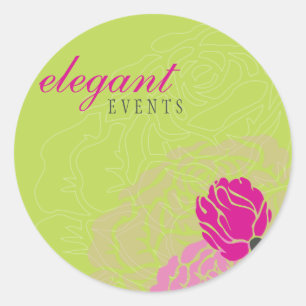 Redonda PEGATINA ELEGANTE SEAL :: elegante rosa 6