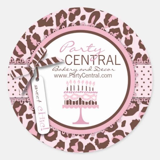 Redonda Pegatina empresarial de Chica Cheetah (Anverso)