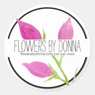 Redonda Pegatina EMPRESARIAL FLOWER