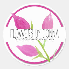 Redonda Pegatina EMPRESARIAL FLOWER