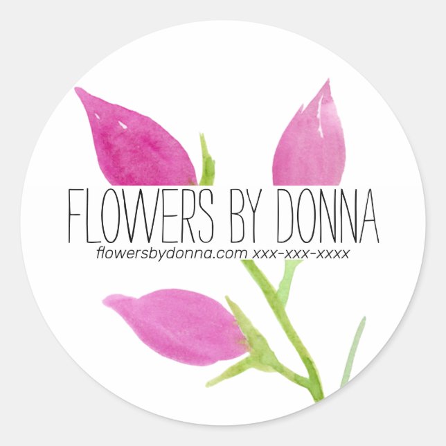 Redonda Pegatina EMPRESARIAL FLOWER (Anverso)