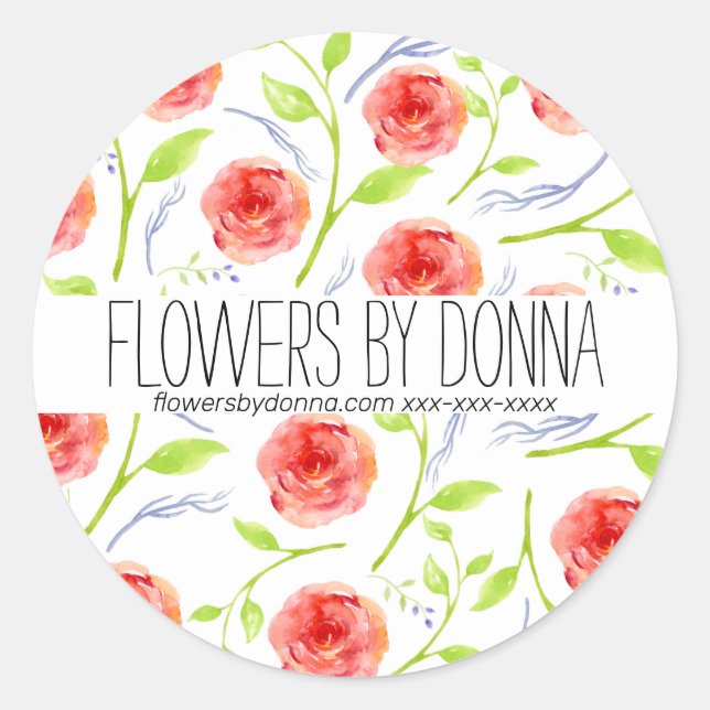 Redonda Pegatina EMPRESARIAL FLOWER (Anverso)