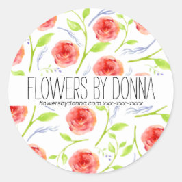 Redonda Pegatina EMPRESARIAL FLOWER