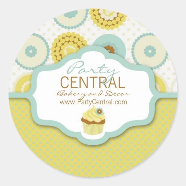 Redonda Pegatina empresarial Sweet Retro (Anverso)