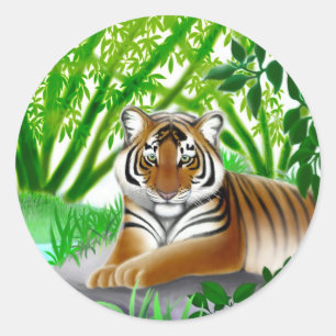Redonda Pegatina en peligro del tigre de Sumatran