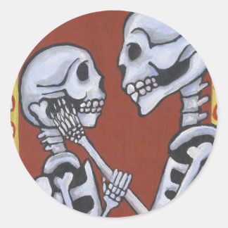 Redonda Pegatina enamorado de Dia de los muertos