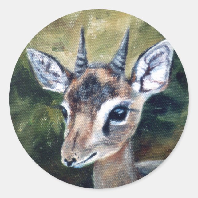Redonda Pegatina enano del antílope de Dikdik (Anverso)