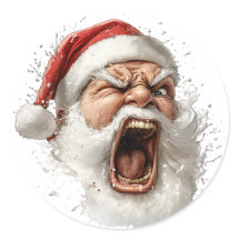 Pegatina enojado de Santa Claus