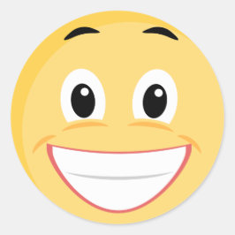 Redonda Pegatina escolar con Emoji facial