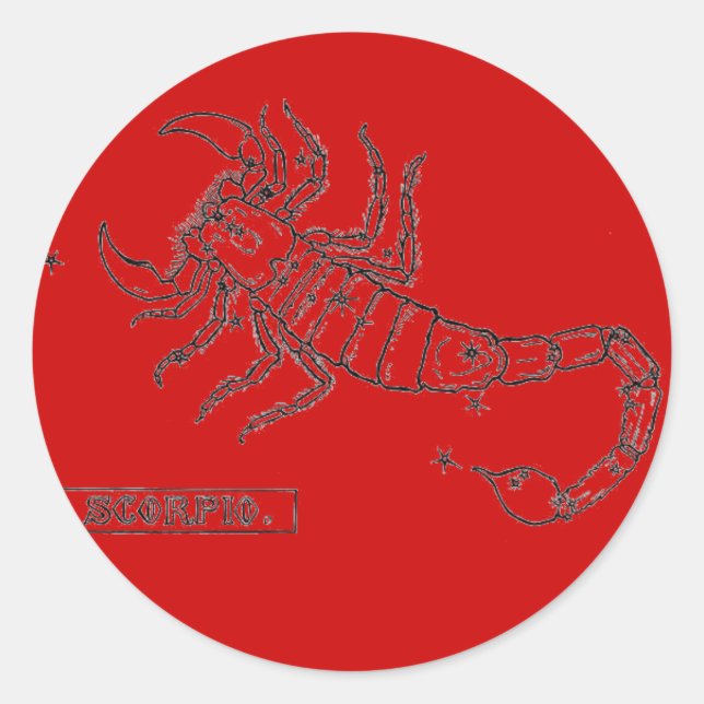 Redonda Pegatina Escorpio (Anverso)